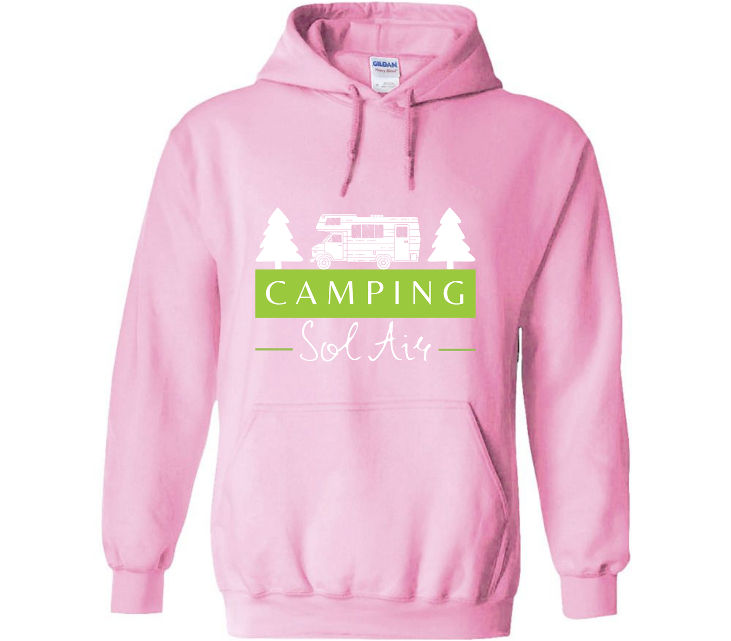 Coton ouaté à capuche Gildan Unisexe – Confort et Style au Quotidien - orné d’un logo de 11 pouces du camping