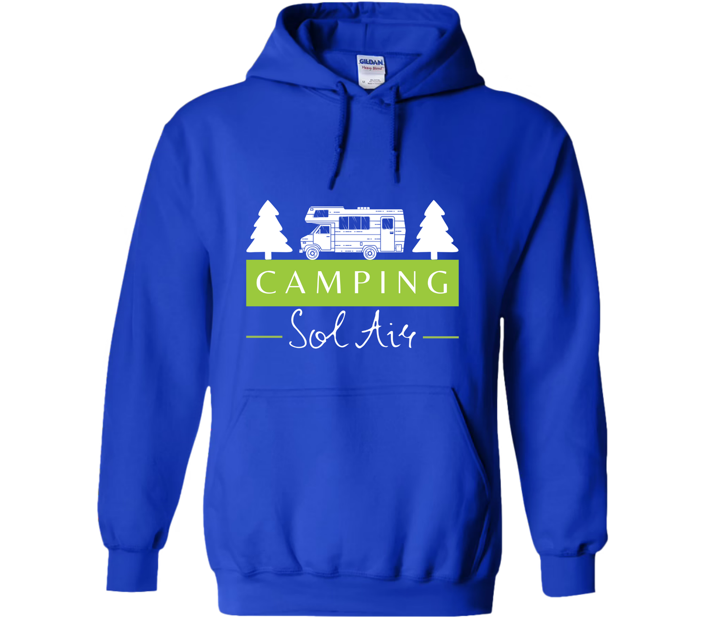 Coton ouaté à capuche Gildan Unisexe – Confort et Style au Quotidien - orné d’un logo de 11 pouces du camping