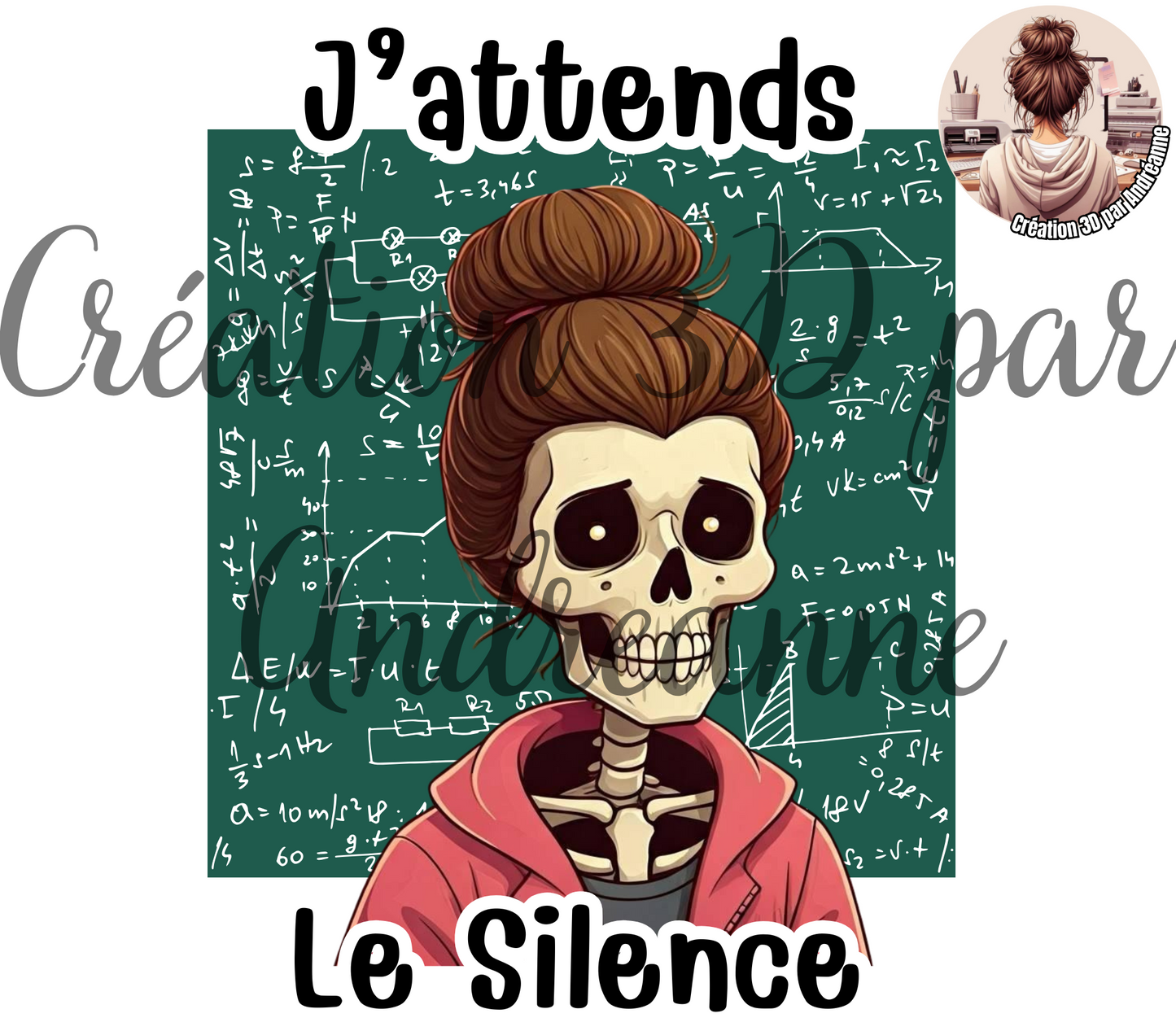 J'attends le silence 20 oz Skinny Tumbler, gobelets PNG