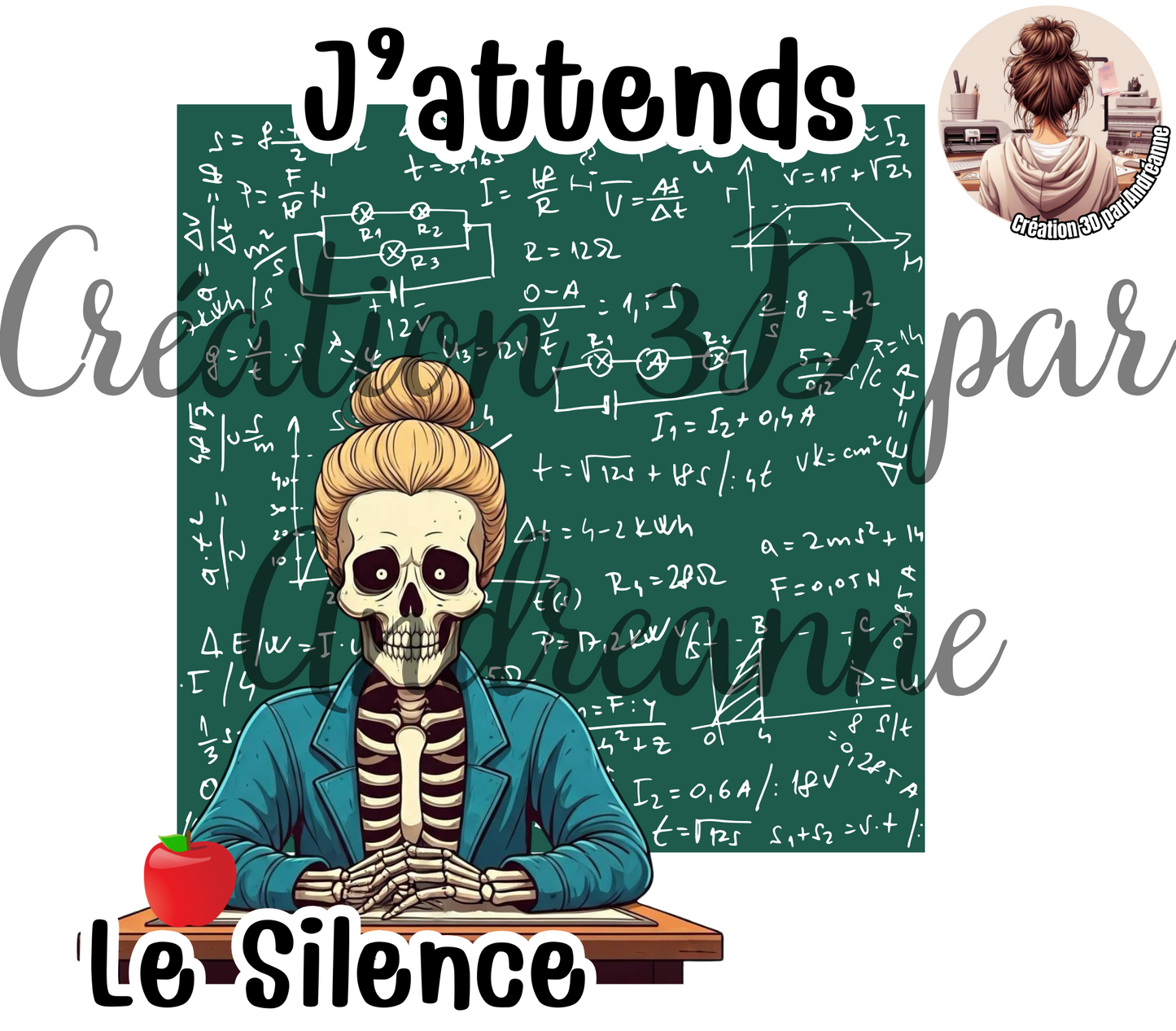 J'attends le silence 20 oz Skinny Tumbler, gobelets PNG
