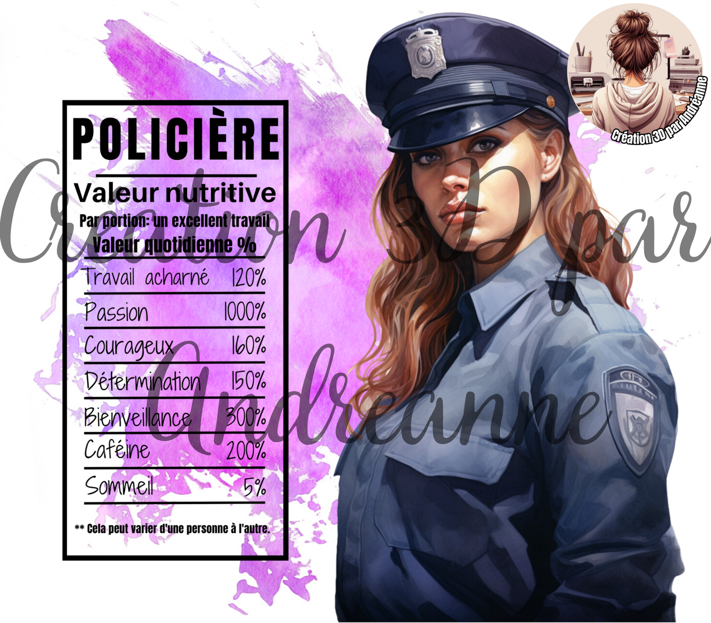 Valeur nutritive de Policière 20 oz Skinny Tumbler, gobelets PNG