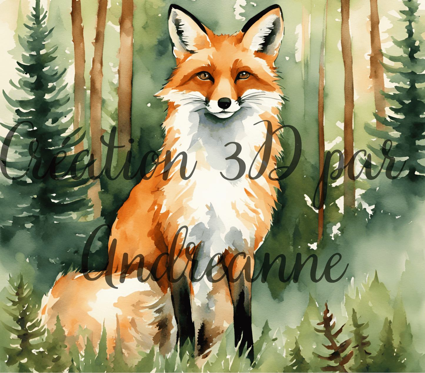 Renard aquarelle, 20 oz Skinny Tumbler, gobelets PNG - Téléchargement numérique - Design