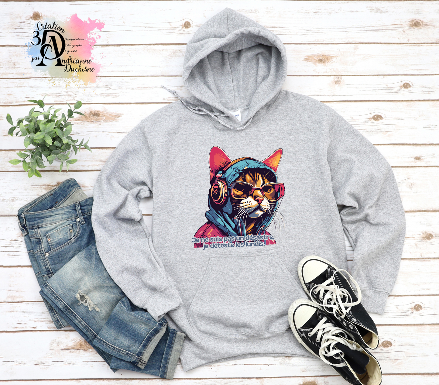 Chat - Ambiance urbaine - Je déteste les lundis, Gobelet Skinny de 20 oz, PNG pour gobelets - Téléchargement numérique- Design