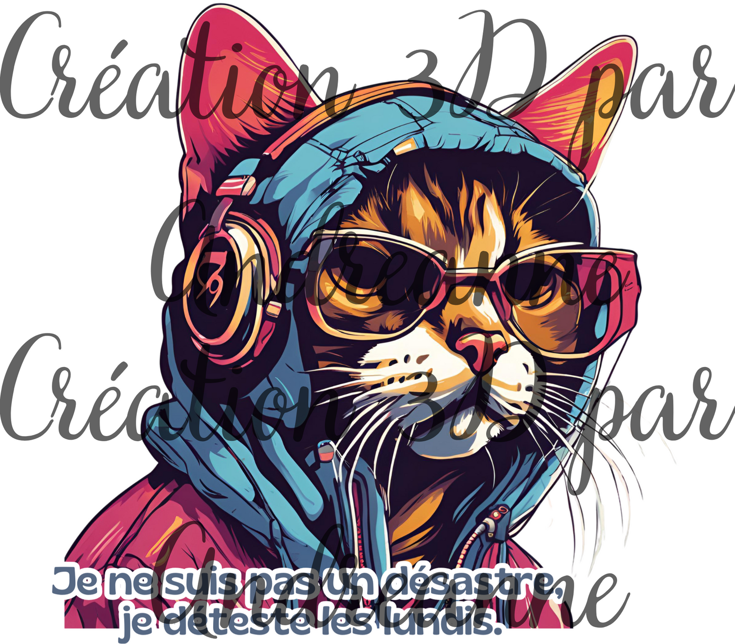 Chat - Ambiance urbaine - Je déteste les lundis, Gobelet Skinny de 20 oz, PNG pour gobelets - Téléchargement numérique- Design