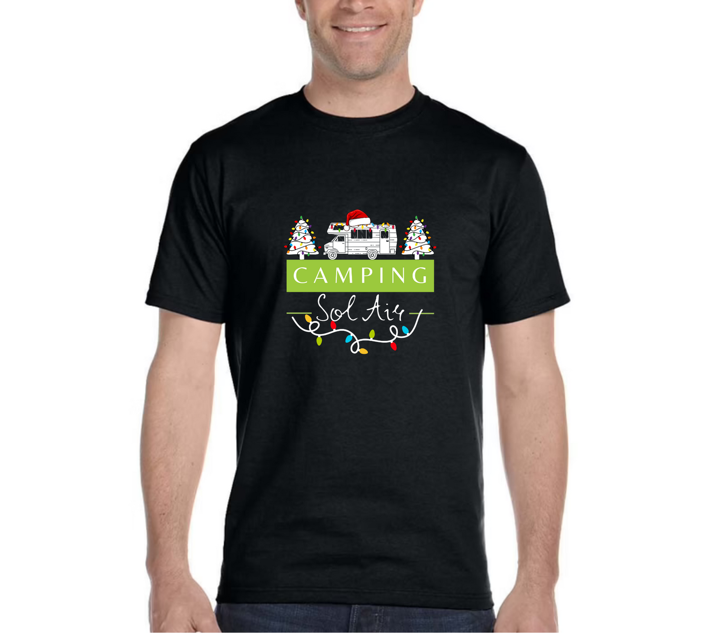 Camping Sol Air – Édition Noël du campeur chandail pour homme