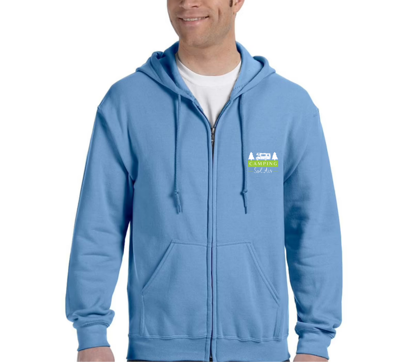 Veste à capuche Gildan Unisexe – Confort et Style au Quotidien - orné d’un logo de 4 pouces du camping