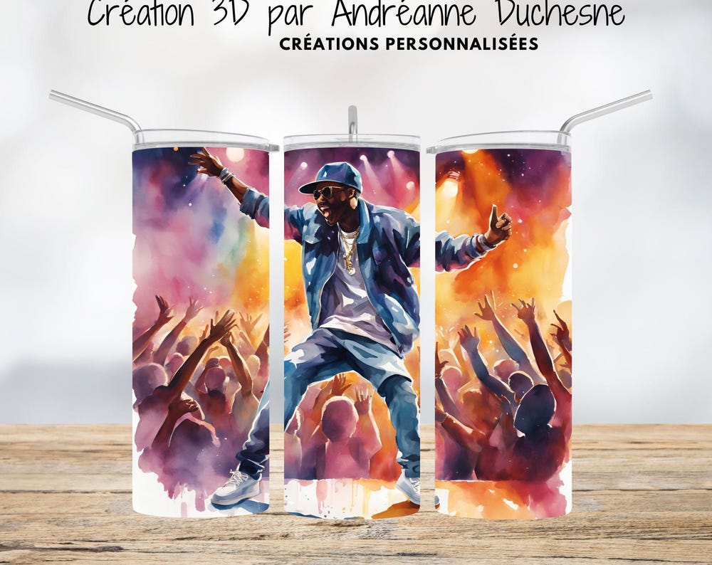 Homme aquarelle - Ambiance urbaine, Gobelet Skinny de 20 oz, PNG pour gobelets - Téléchargement numérique- Design