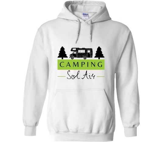 Coton ouaté à capuche Gildan Unisexe – Confort et Style au Quotidien - orné d’un logo de 11 pouces du camping