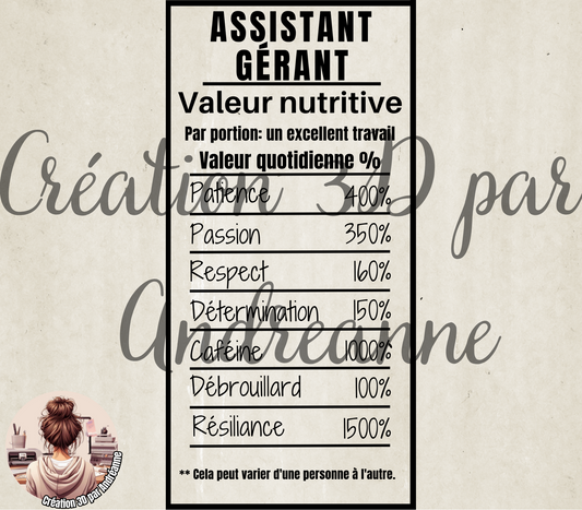 Sublimation, valeur nutritive pour Assistant Gérant, PNG