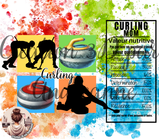 Valeur nutritive de Curling Mom 20 oz Skinny Tumbler, gobelets PNG