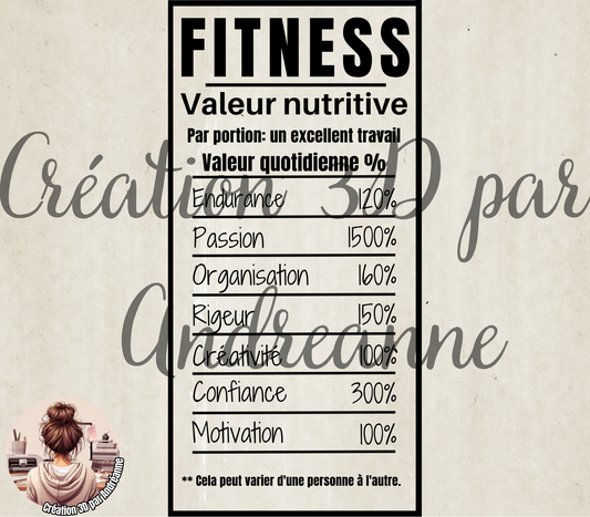 Sublimation, valeur nutritive pour Fitness Homme, PNG
