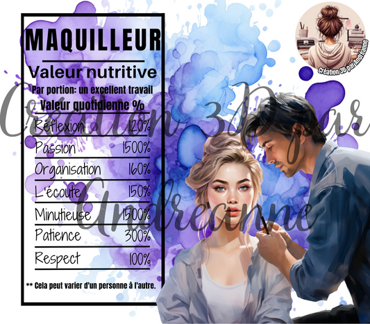 Valeur nutritive de Maquilleur 20 oz Skinny Tumbler, gobelets PNG