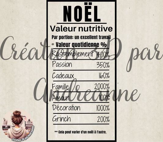 Sublimation, valeur nutritive pour Noël, PNG