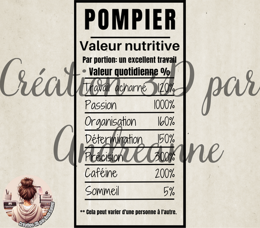 Sublimation, valeur nutritive pour Pompier, PNG