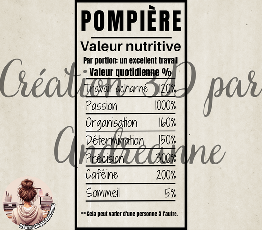Sublimation, valeur nutritive pour Pompière, PNG