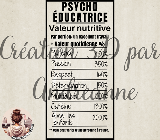 Sublimation, valeur nutritive pour Psycho Éducatrice, PNG