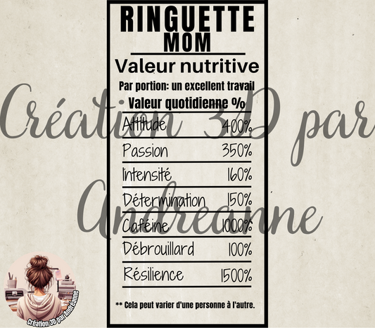 Sublimation, valeur nutritive pour Ringuette Mom, PNG