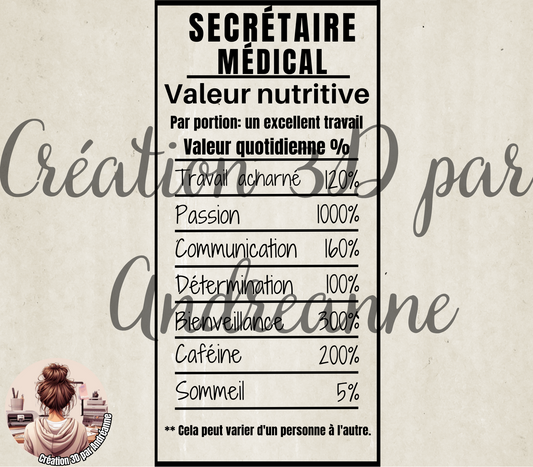Sublimation, valeur nutritive pour Secrétaire Médical, PNG