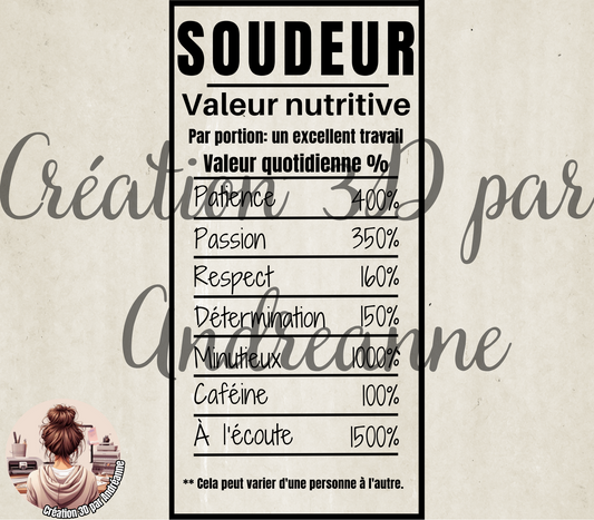 Sublimation, valeur nutritive pour Soudeur, PNG