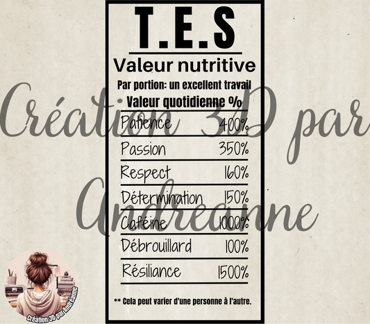Sublimation, valeur nutritive pour T.E.S, PNG