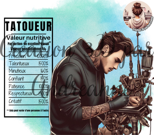 Valeur nutritive de Tatoueur 20 oz Skinny Tumbler, gobelets PNG