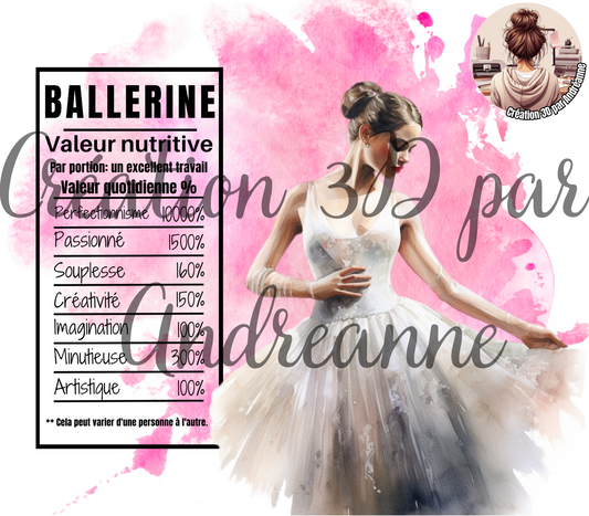 Valeur nutritive de Ballerine 20 oz Skinny Tumbler, gobelets PNG