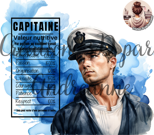 Valeur nutritive de Capitaine Homme 20 oz Skinny Tumbler, gobelets PNG