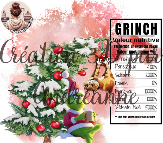Valeur nutritive de Grinch avec un chat 20 oz Skinny Tumbler, gobelets PNG