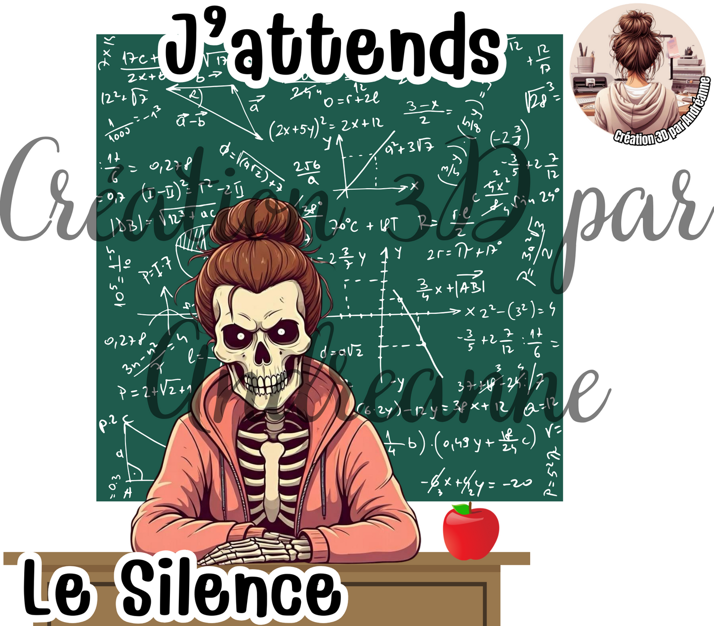 J'attends le silence 20 oz Skinny Tumbler, gobelets PNG