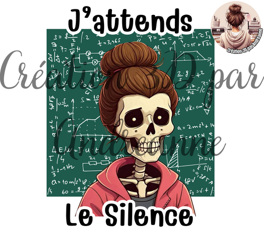 J'attends le silence 20 oz Skinny Tumbler, gobelets PNG
