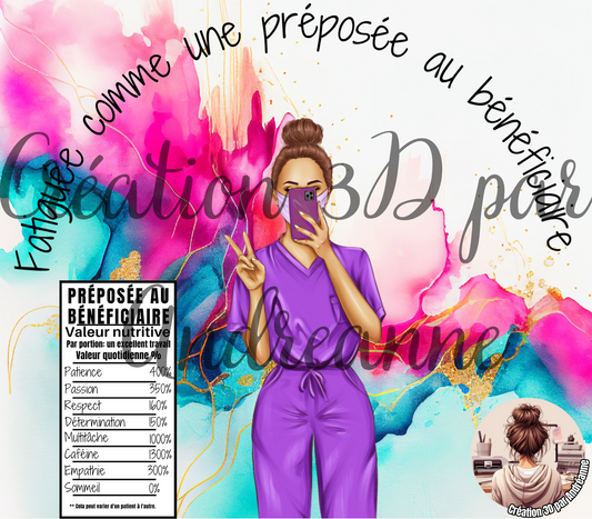 Valeur nutritive d'une PAB de sexe féminin 20 oz Skinny Tumbler, modèle de conception de sublimation de la vie d'une PAB, gobelets PNG