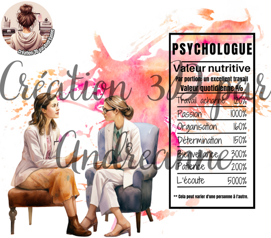 Valeur nutritive de Psychologue Femme 20 oz Skinny Tumbler, gobelets PNG