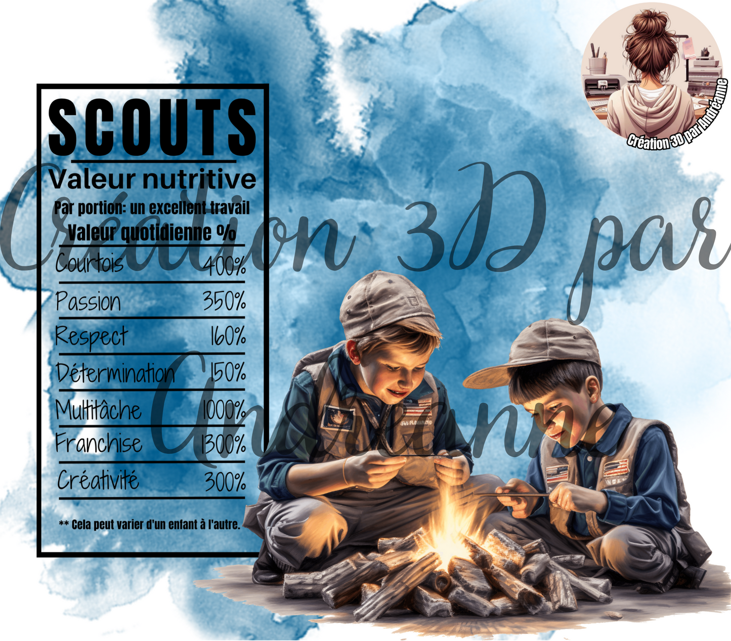 Valeur nutritive de Scouts gars 20 oz Skinny Tumbler, gobelets PNG