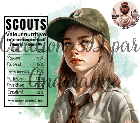 Valeur nutritive de Scouts fille 20 oz Skinny Tumbler, gobelets PNG