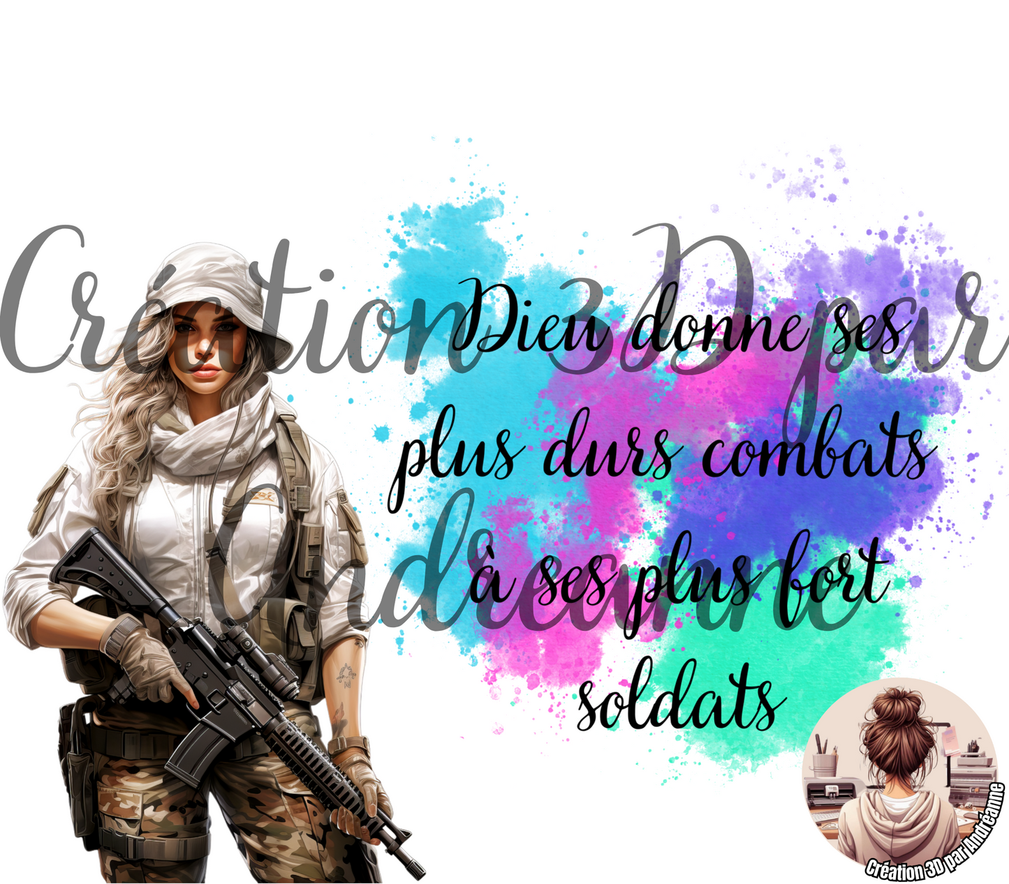 Dieu donne ses plus durs combats à ses plus fort soldats, modèle de conception de sublimation