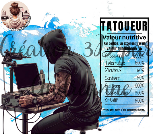 Valeur nutritive de Tatoueur 20 oz Skinny Tumbler, gobelets PNG