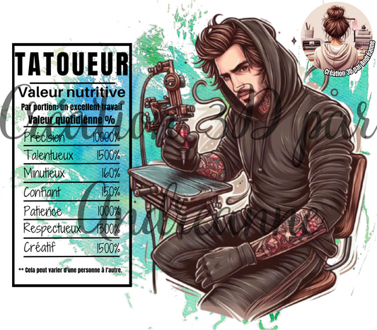 Valeur nutritive de Tatoueur 20 oz Skinny Tumbler, gobelets PNG