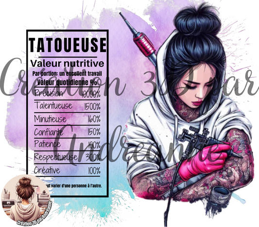 Valeur nutritive de Tatoueuse 20 oz Skinny Tumbler, gobelets PNG