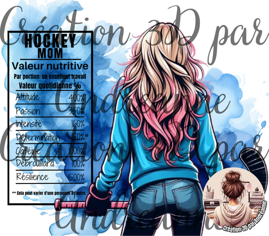 Valeur nutritive de Hockey Mom 20 oz Skinny Tumbler, gobelets PNG - Téléchargement numérique - Design
