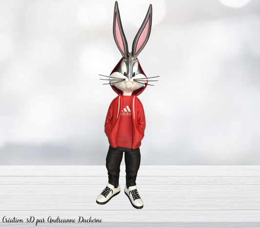 Modèle d'imprimante 3D Urban Looney Tunes | Fichier STL | Jolie figurine brodée inspirée du streetwear pour l'impression 3D | Fan art, décoration de bureau - jouet à collectionner