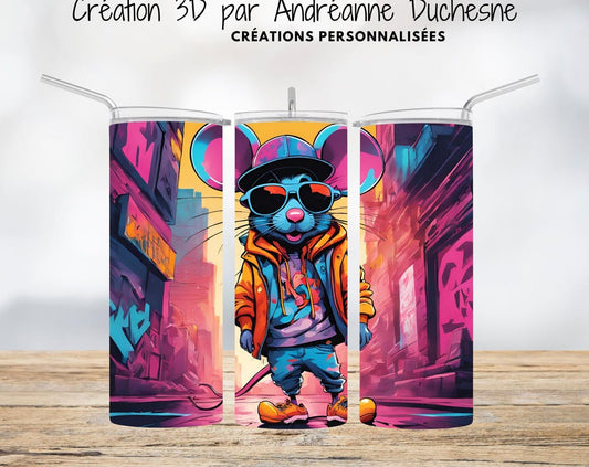 Souris - Ambiance urbaine, Gobelet Skinny de 20 oz, PNG pour gobelets - Téléchargement numérique- Design