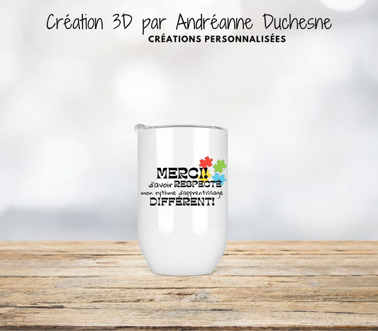 Troubles du spectre de l'autisme (TSA), 12 oz Skinny Tumbler, gobelets