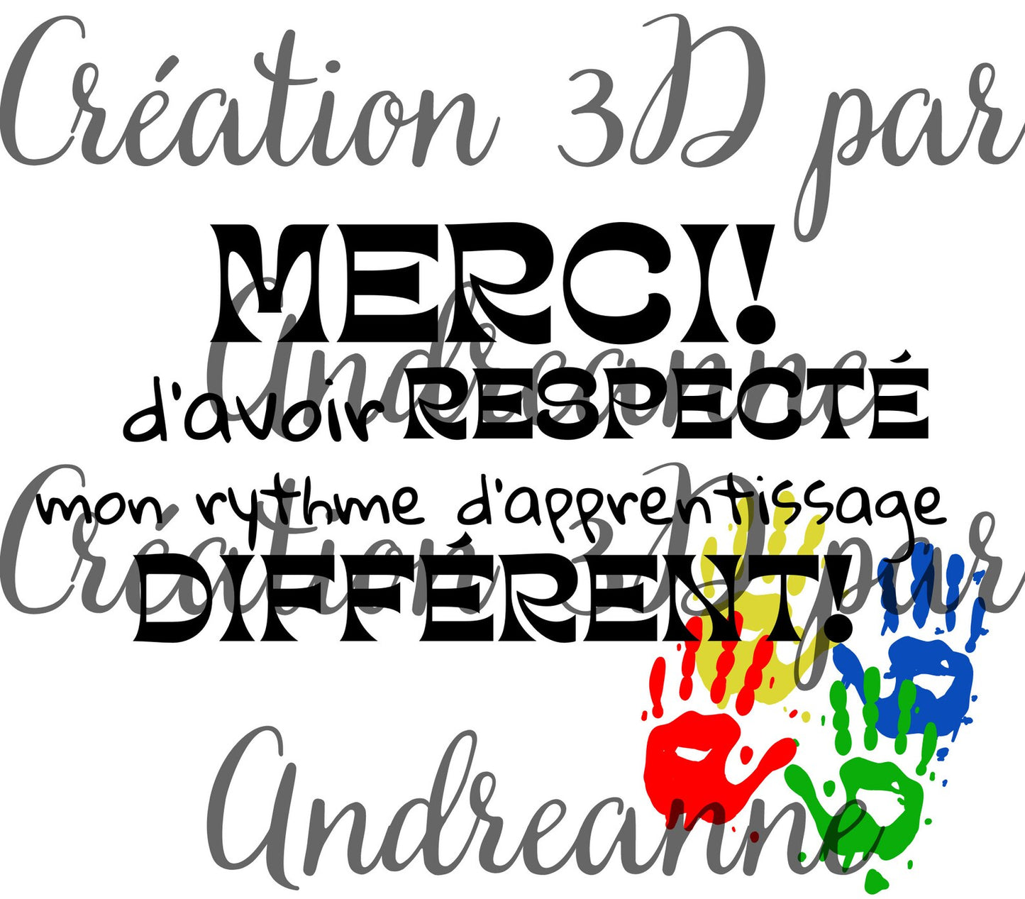 Merci d'avoir RESPECTER mon rythme d'apprentissage différent, autisme, TSA, 12 oz Skinny Tumbler, gobelets PNG - Téléchargement numérique- Design